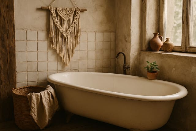 salle de bain bohème