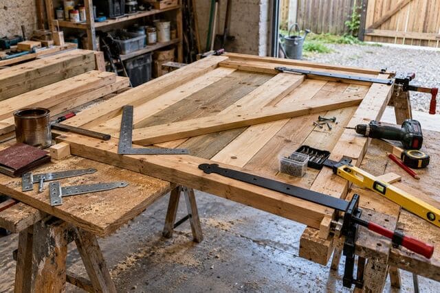 portail en bois fait maison